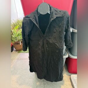 Black Textured Long Sleeve Shirt p32